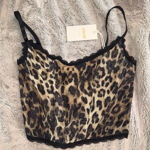 Black and Brown Leopard Cami with Lace